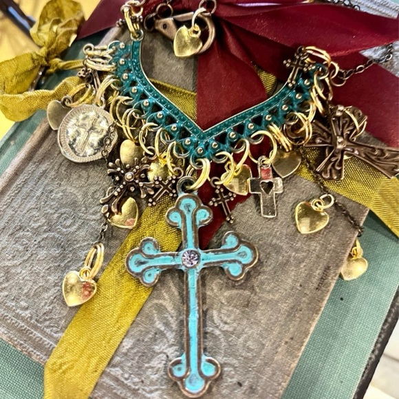 Cross statement necklace. Boho spiritual necklace. Beautiful and full of grace. - Picture 4 of 16